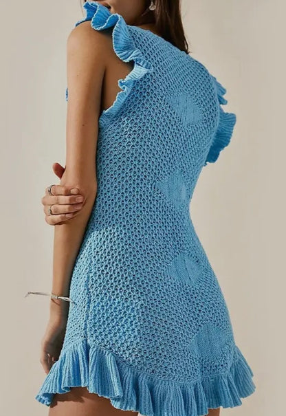 French Blue Knit Cover Up